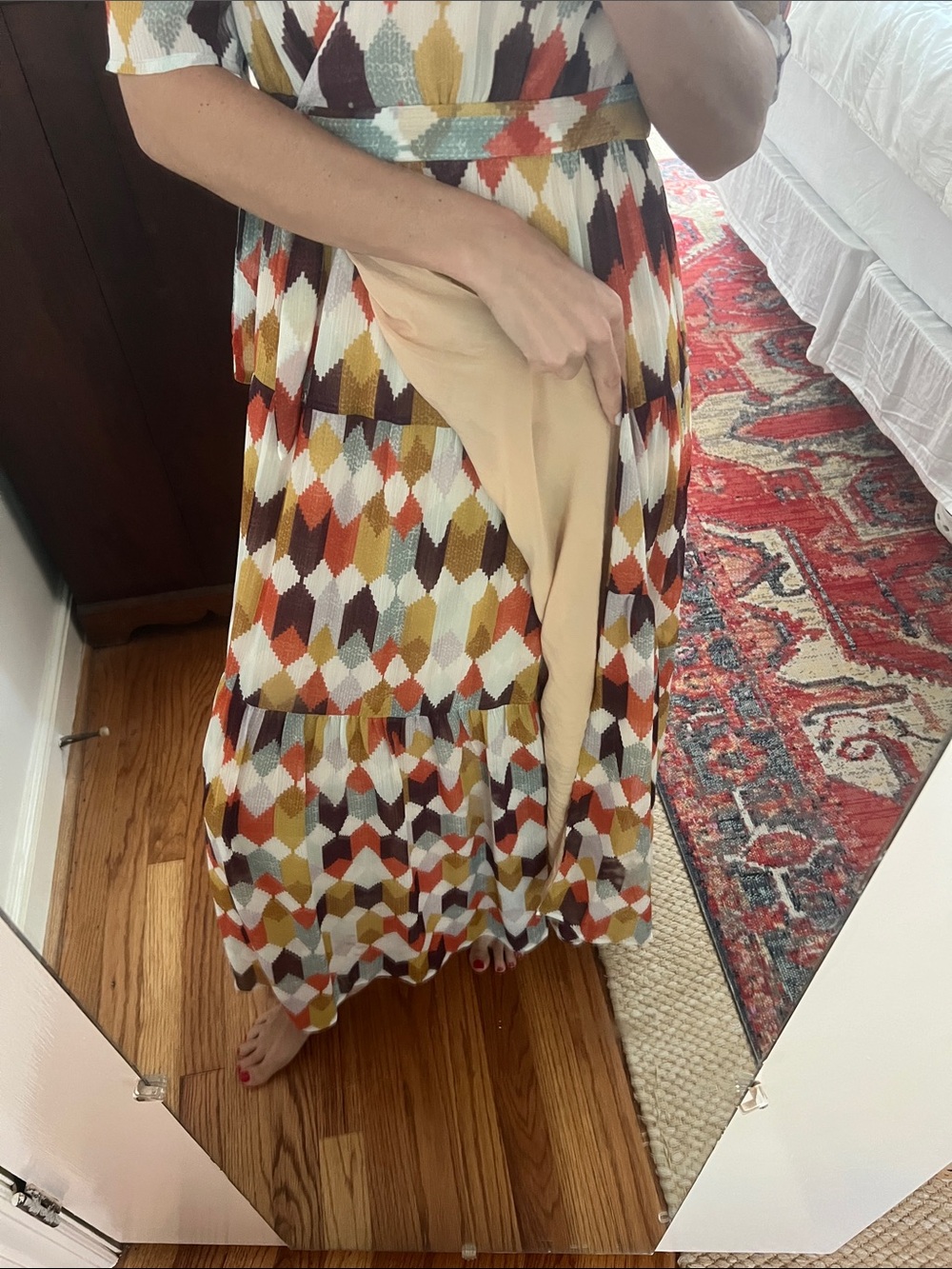 Roller Rabbit Multi-Color Geometric Wrap Maxi Dress - Picture 4 of 6